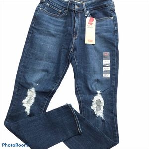 Levi's 711 Skinny Jeans Distressed Ripped Size 10
